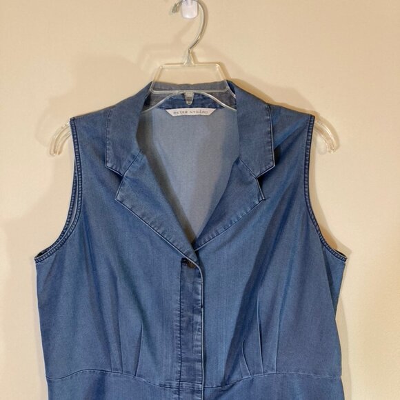 Peter Nygard Dress Button Up Front Covered Placket Shirt Dress SZ L - Picture 2 of 8